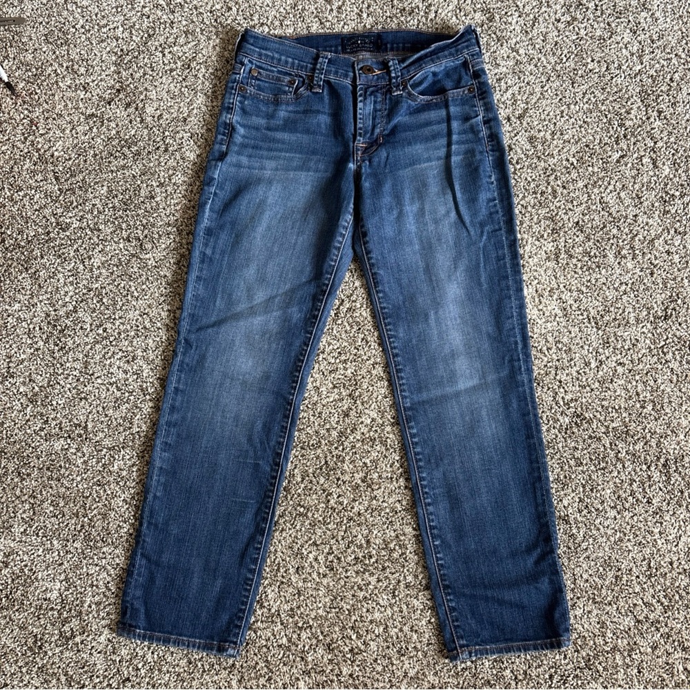 LUCKY BRAND Straight Leg Mid Rise Blue Denim Jeans Women’s Size 2 / 26 Regular